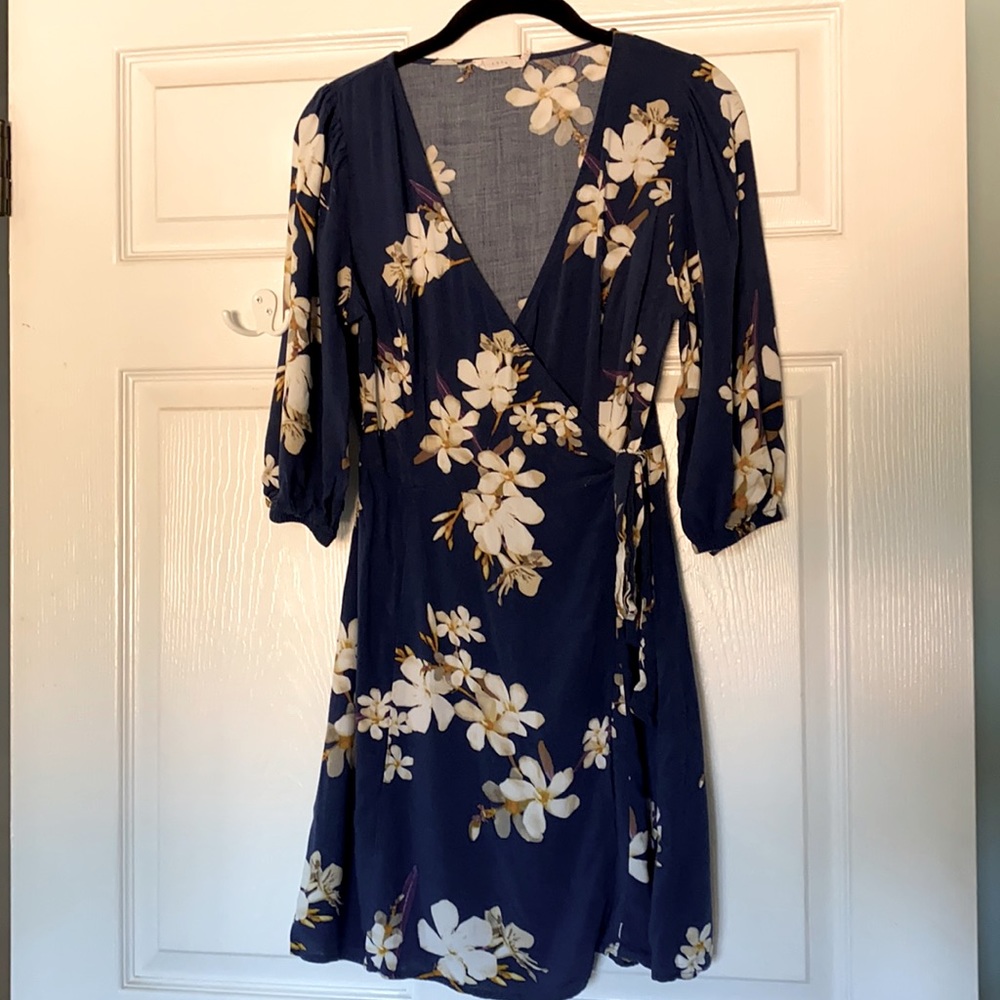 Lush Floral Wrap Dress, Size S